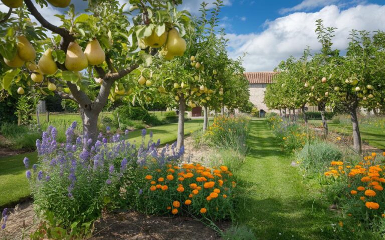 Bio-Obstgarten: die Handvoll Samen, die man an den Fuß der Apfelbäume streuen sollte, um die Fruchtbildung wieder anzukurbeln